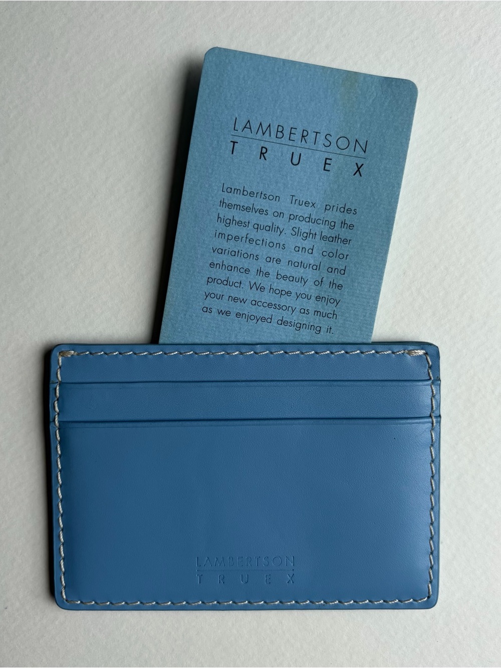 Lambertson Truex Blue Leather Card Case